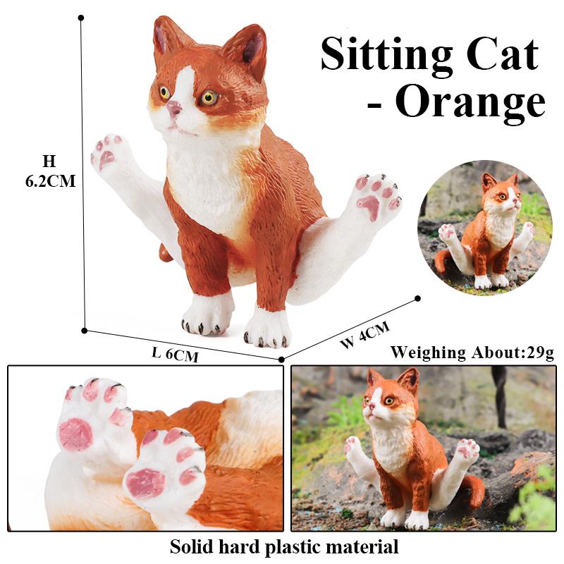 Oenux Drzewko dla kota Kociak Bobtail Syjamski Sfinks Ragdoll Model Figurka Akcji Figurka Urocza Dekoracja Zwierzę Dzieci Zabawka Prezent