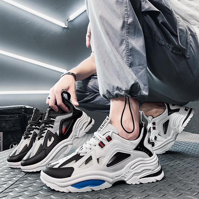 Four Seasons Platform Daddy Shoes Men's Shoes Fashion Retro Trendy Shoes Student Outdoor Wear-resistant Non-slip Sports Casual Shoes