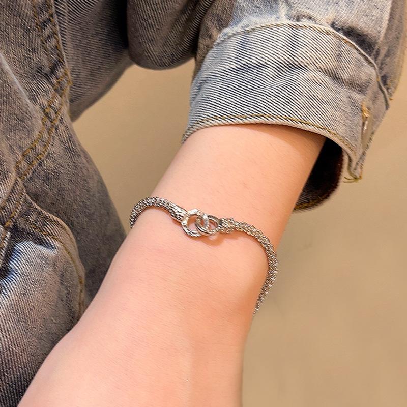 Сверкающий двойной кольцевой браслет-замок женский браслет звезда цыганская новый рука