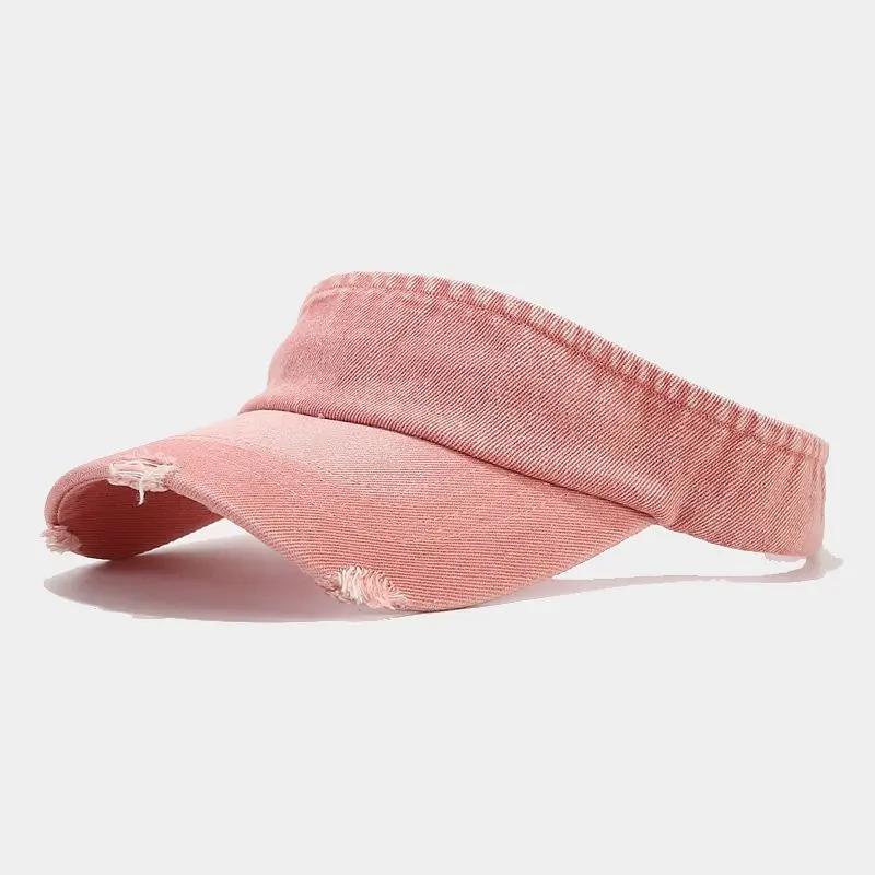Freedom Outdoors Lente en Zomer Denim Effen Vizieren Baseballpet Verstelbare Zonneklep Voor Mannen en Vrouwen 05 56-61cm wear roze