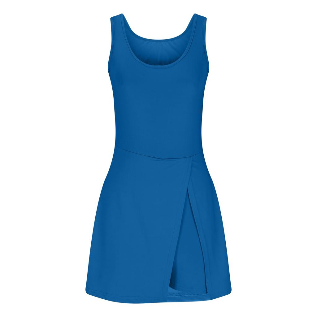 Tennis Jumpsuit For Women Color U Neck Athletic Jumpsuit With Built In Shorts And Bra For Sleeveless Side Slit Jumpsuit