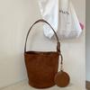 Retro Simple Soft Leather Underarm Bag Women's New Trendy Fashion Bucket Bag Casual Shoulder Bag