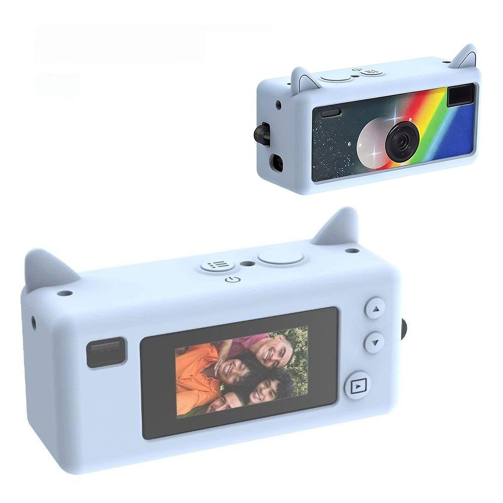 

Creativity Silicone For Kodak Camera Protective Case Cat Ear Camera Accessories Protective Box Shockproof Case for Kodak Camera синій