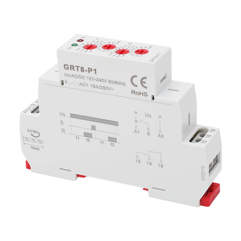 Pulse Output Time Relay Multifunctional Delay Relay Switch with LED Indicator AC DC 12V?240V
