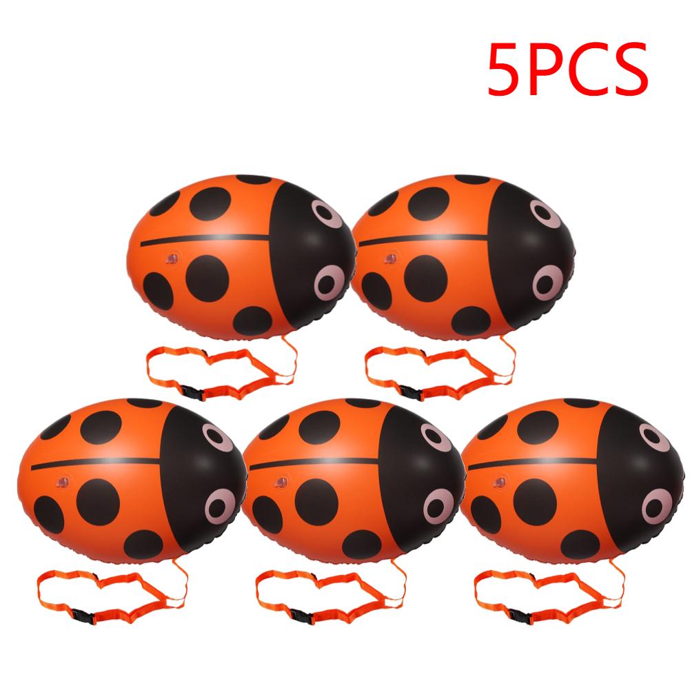 2-5PCS Swimming Buoy Bag Inflatable Ladybug Swim Float Bag Floating Multifunctional with Waist Belt Adjustable for Sports