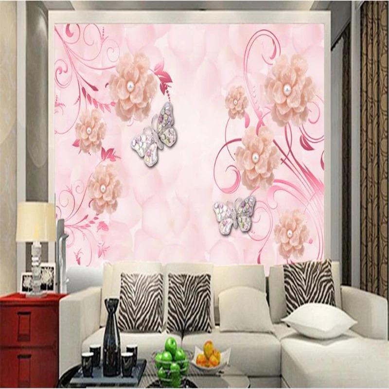 Wallpaper For Walls Modern Flower Wallpaper Butterfly Love Flower Wall Murals Bedroom Living Room Background Wall Paper