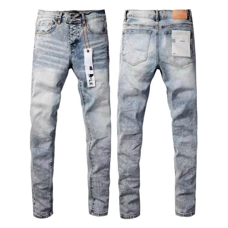 Mens Slim Fit Distressed Denim Jeans With Embroidered Patch Vintage Ink Wash Stretch Cotton Streetwear Style