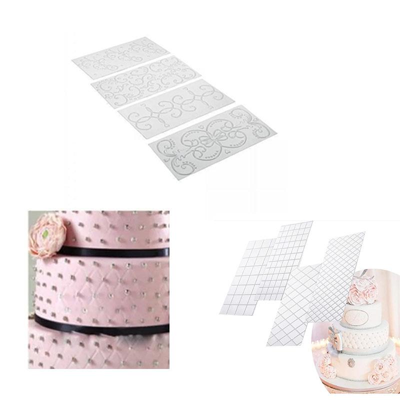 Cake Decorating Stencil Reusable Plastic Templates for Fondant Buttercream Royal Icing Wedding Birthday Cake Decoration Tools