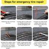 45PCS Car Tire Repair Kit, Heavy Duty Vehicle Emergency Punctures & Plug Flats Patch Tool Box, Automotive Tubeless Tire Repair Assortment, Universal