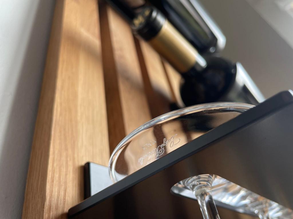 Oak Lamele wine and glass rack 98x40cm