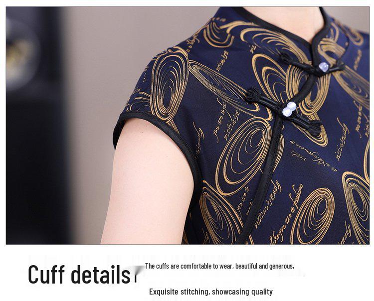 Summer Cheongsam for Middle-aged Moms (50-60) - Flattering Fit for a Subtle Belly Concealment