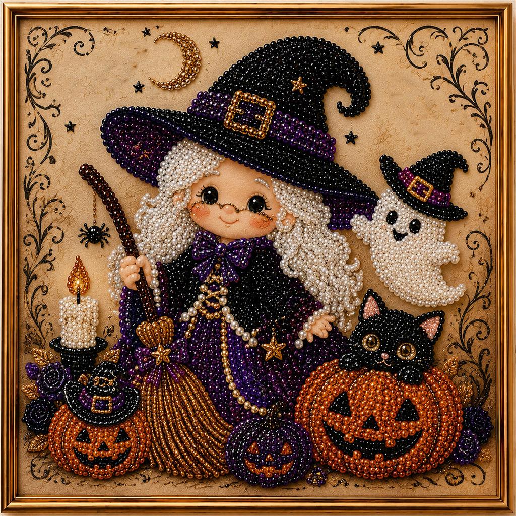 Halloween Witch Hat Kit ___0__ for Adults - 5D DIY Embroidery Home Wall Decor