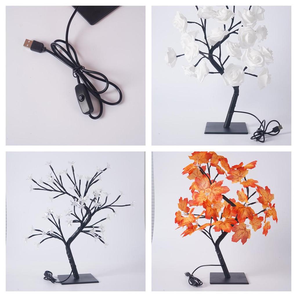 Cherry Blossom LED Rose Tree Light - Decorative Lighting for Christmas, Valentine's Day, and Festivals
