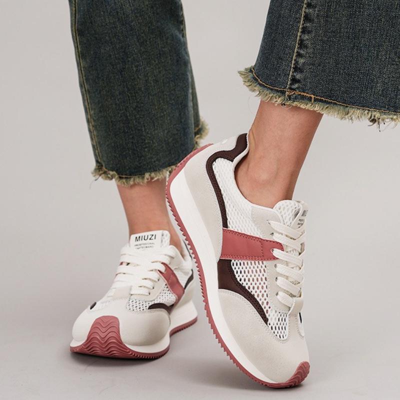 Trendy Yellow Women's Casual Shoes Breathable Mesh Loafers Outdoor Comfortable Low-top Lace-up Sneakers Designer Women's Shoes