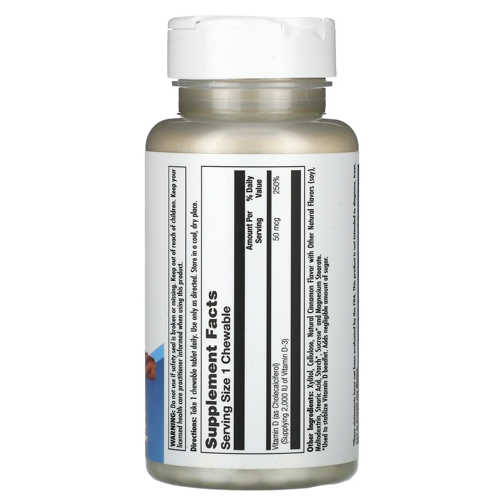 KAL D-3 Cinnamon Chewable Tablets, 50mcg (2000IU), 100 Count
