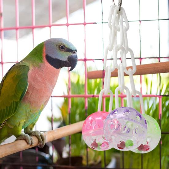 Jucărie pentru papagal, bilă colorată, agățată drăguță, de mestecat cu pasăre, jucărie cușcă, jucărie pentru peruș calopsid