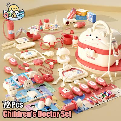 Kids Doctor Set 37-72 DB Pretend Play Kórházi készletek Orvosi szerszámtáska Fogorvos Nővér Játékok Gyermekjátékok lányoknak Ajándékok