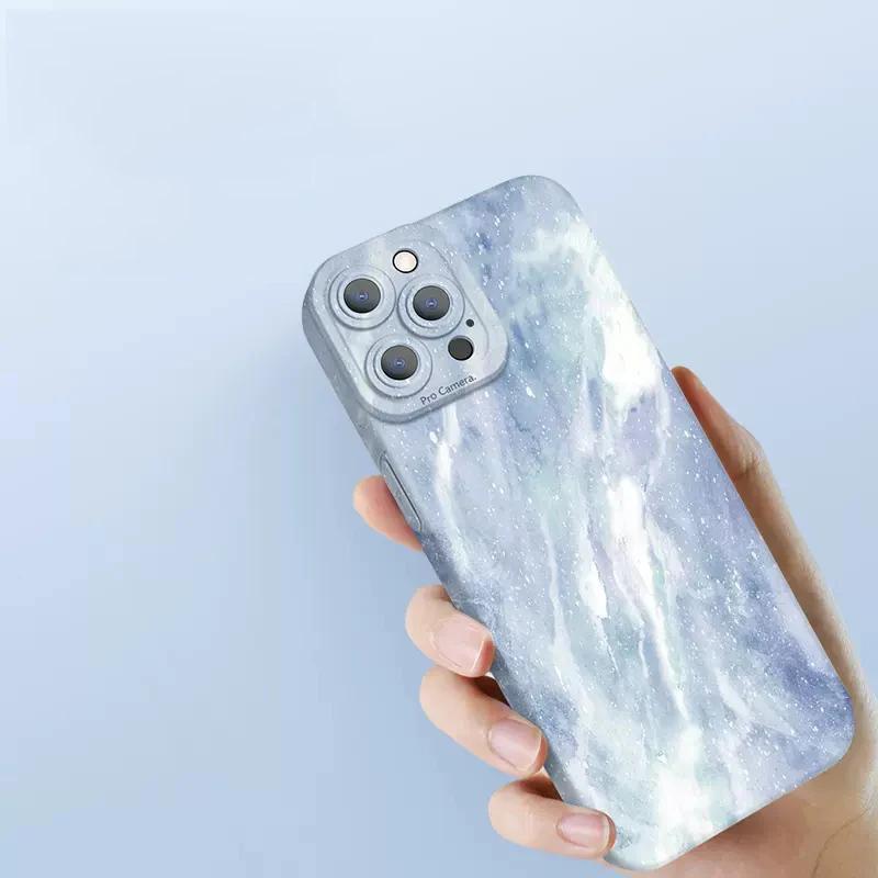 Watercolor Oil Painting Phone Case For iPhone 14 13 12 15 16 17 Air Pro Max 16E 11 7 8 Plus X XS XR SE Soft Matte Silicone Cover