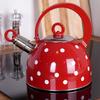 Orion 1.8L Red Polka Dot Stainless Steel Whistling Tea Kettle (1.5L Usable Capacity)