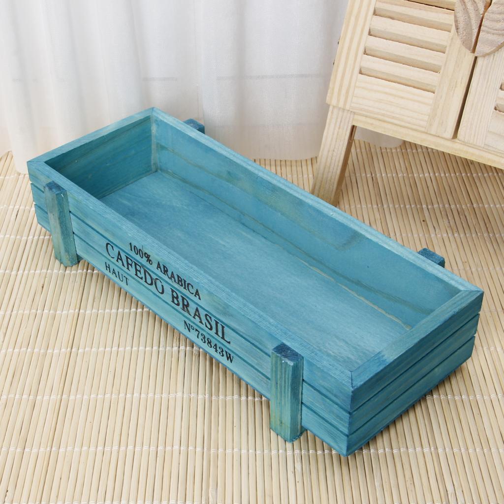 Vintage Succulent Flower Pot Plant Growing Container Wooden Plants Container Box Rectangular Flower Pots Flower Planters