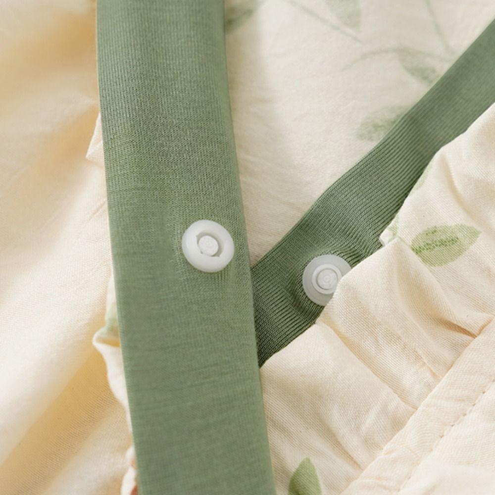 Chinese Style Lace Up Pajama Suit Flower V-Neck Shorts Sleeve Nightwear Women Homewear Loose Two Pieces Sleepwear Sets Home