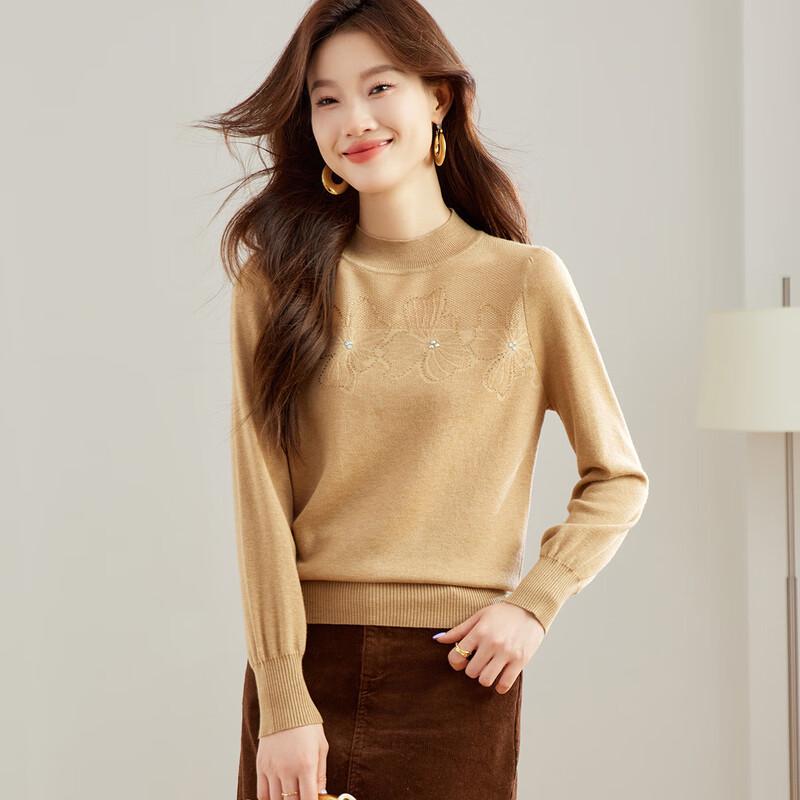 Srcr Women s Jacquard Patchwork Short Wool Sweater M