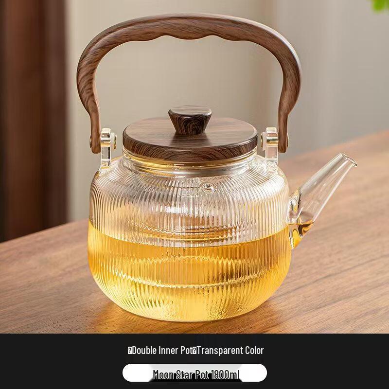 ZISIZ Glass Tea Kettle with Thickened Handle