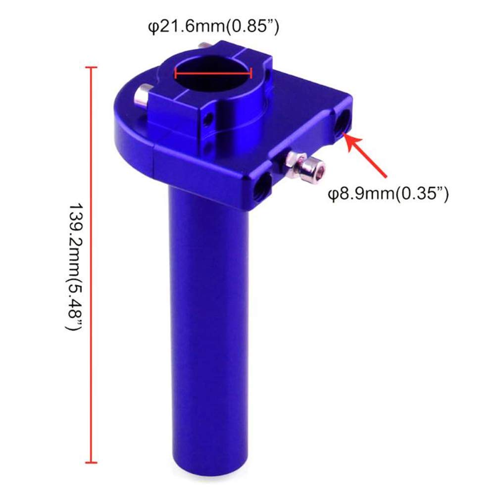 HANSWD Motorcycle CNC Aluminum 22mm Throttle Grip High Performance Twist Throttle Grip Cable Scooter Bike Pedal (Blue)