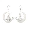 Lemegeton  Moon Meditator Yoga Earrings Stainless Steel Pendant Earrings Women's Personalized Jewelry Gifts