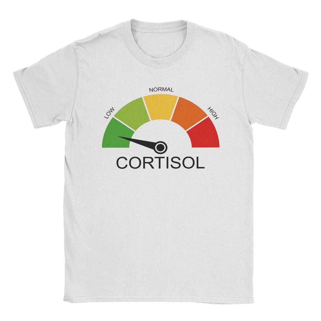 Unisex Unisex T-Shirt Lustiges Meme Niedrige Cortisolwerte Vintage Reine Baumwolle T-Shirts Kurzarm T-Shirts Rundhals Kleidung Party