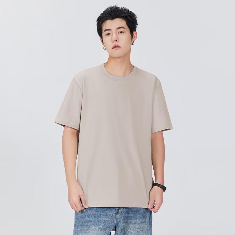 MINISO Men's 220g Heavyweight Plain Short-Sleeve T-Shirt