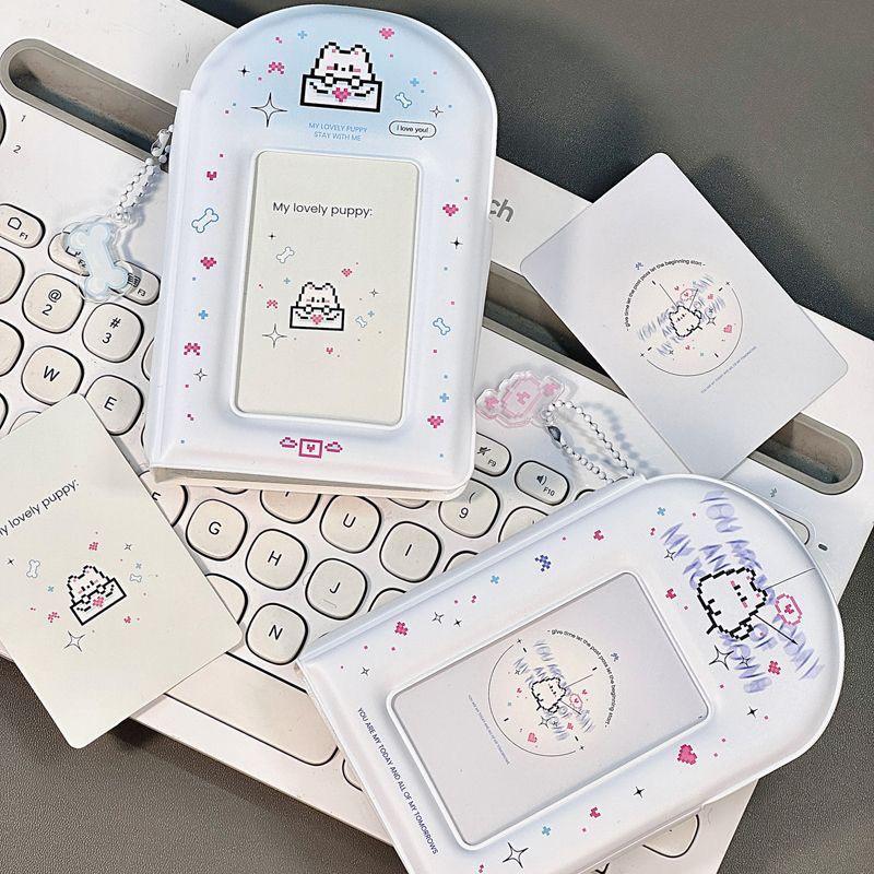 Liant pentru suport de carduri foto cu cățeluși Album foto de 3 inch 32 de sloturi Album de colecție Kpop Idol Carte de colecție de cărți poștale/Lomo Album foto