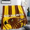 Hawthorn Hawks Print Flaneldecke, Hohe Qualität, Bequem für alle Jahreszeiten, Heimdekoration, Wärme und Komfort, Perfekt für Weihnachtsgeschenke
