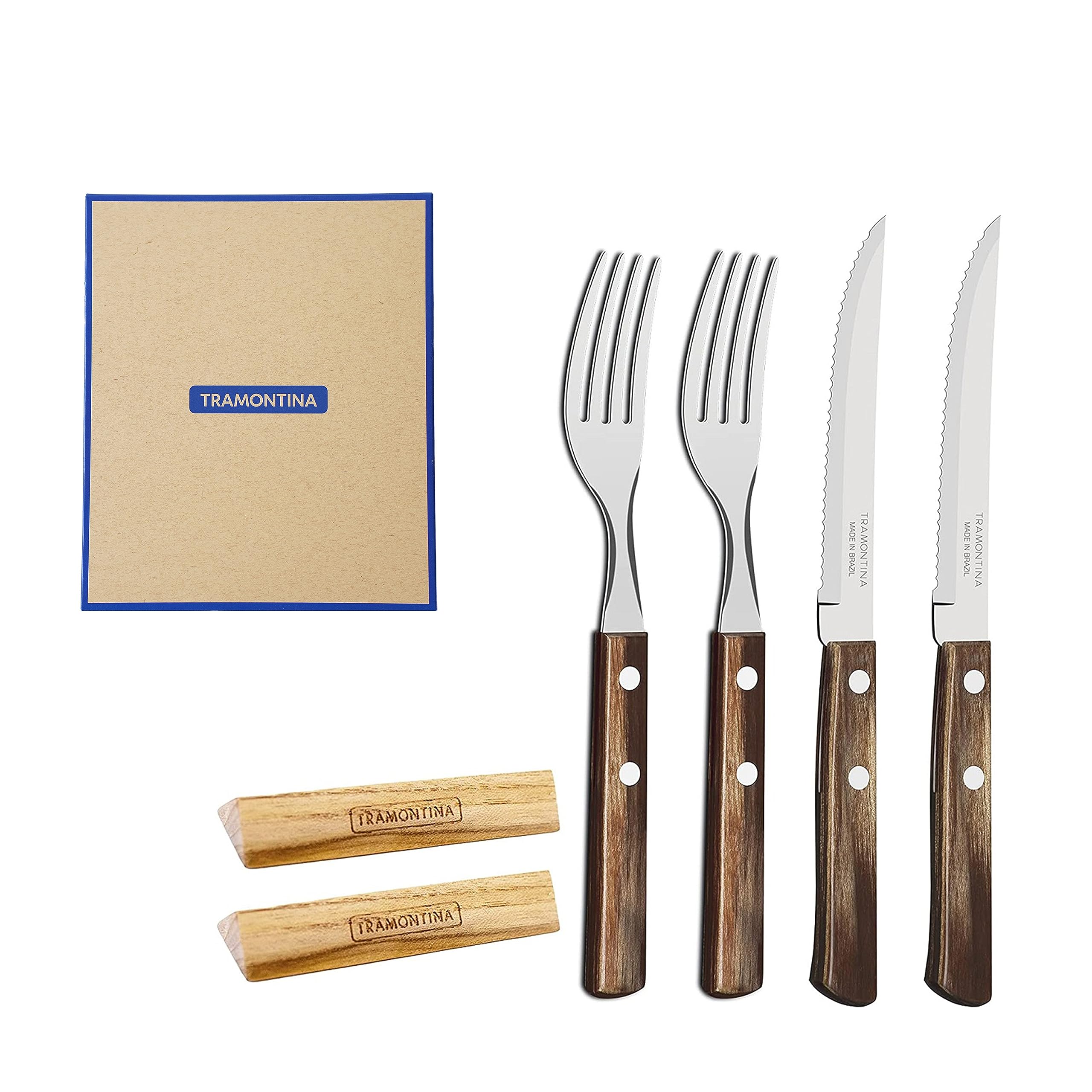 Collectors Guild Japan Dark [Tramontina] Steak Knife & Fork Set 21198/972 – Cutlery Set 30G