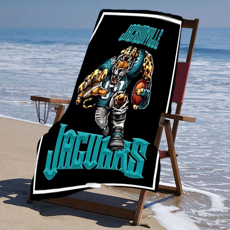 Beach Towel with Jacksonville Jaguars Logo Pattern - Soft,absorbent,machine Washable Lightweight&Modern,swimming,Travel Essentials