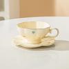 Ins New French Retro Floral Ceramic Coffee Cup Saucer Set High-end Afternoon Tea Cup Pastoral Flower Tea Cup