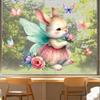 Easter 2026 Angel Bunny Window Cling Stickers for Living Room Decor