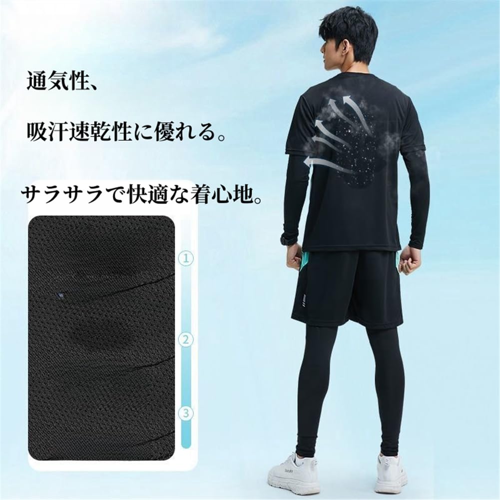 ZOEMAKE and Sportswear Perfect for Running and Unisex Men's Women's 4-Piece Set, Tennis, Training, Stylish, Moisture-Wicking, Quick-Drying, (JP,