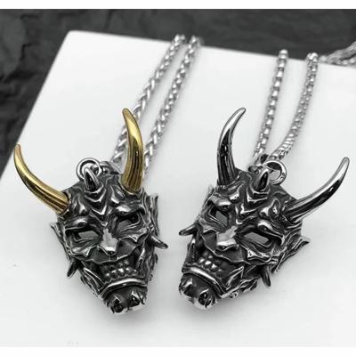Ghost Mask Pendant Necklace Men's Street Punk Necklace Halloween Day Horror Jewelry