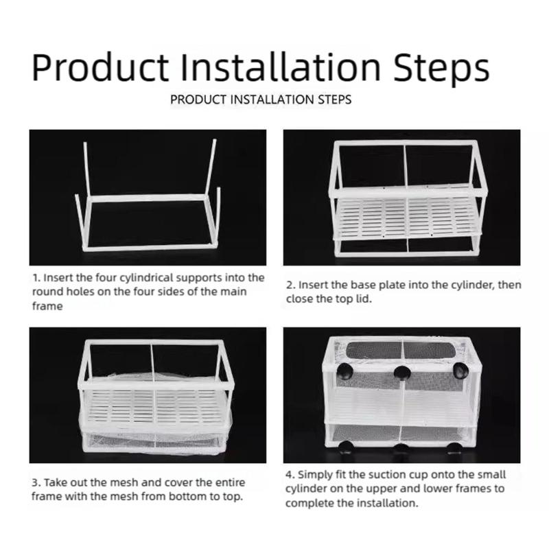 Suspended Aquariums Breeding Box Clear Isolation Net For Fishtanks With Easy Installation Plastic Nursery Divider