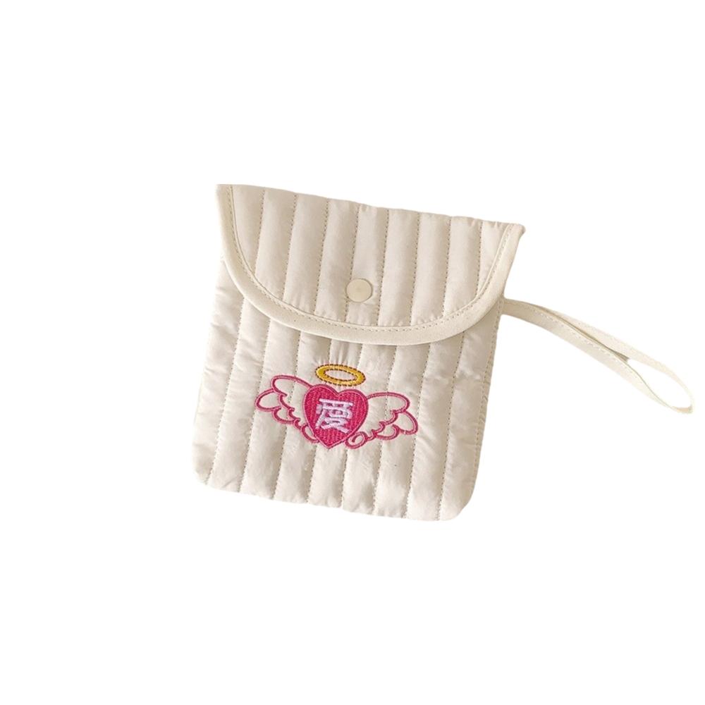 

Cat Embroidery Cherry Cosmetic Bag Large Capacity Makeup Bag Sanitary Napkin Storage Bag Women Style E
