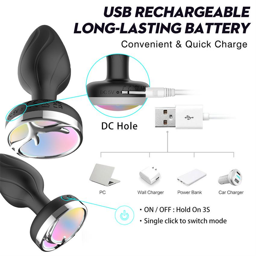 Led Anal Vibrator For Women Men Wireless Remote Sex Toys Male Prostate Massage Vagina Vibrator Anus Butt Plug Adults Goods 18+