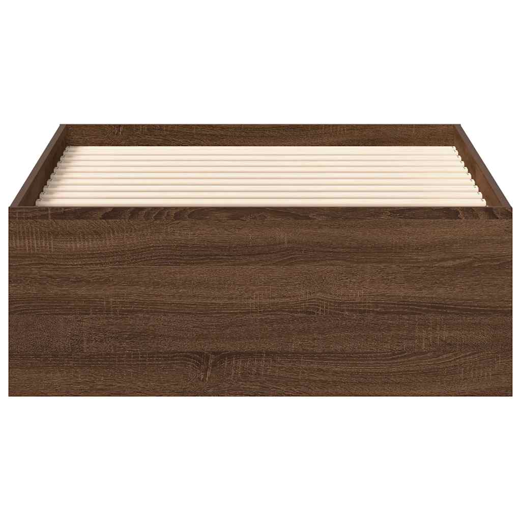 Brown Oak Effect Bed Frame 90 x 200 cm