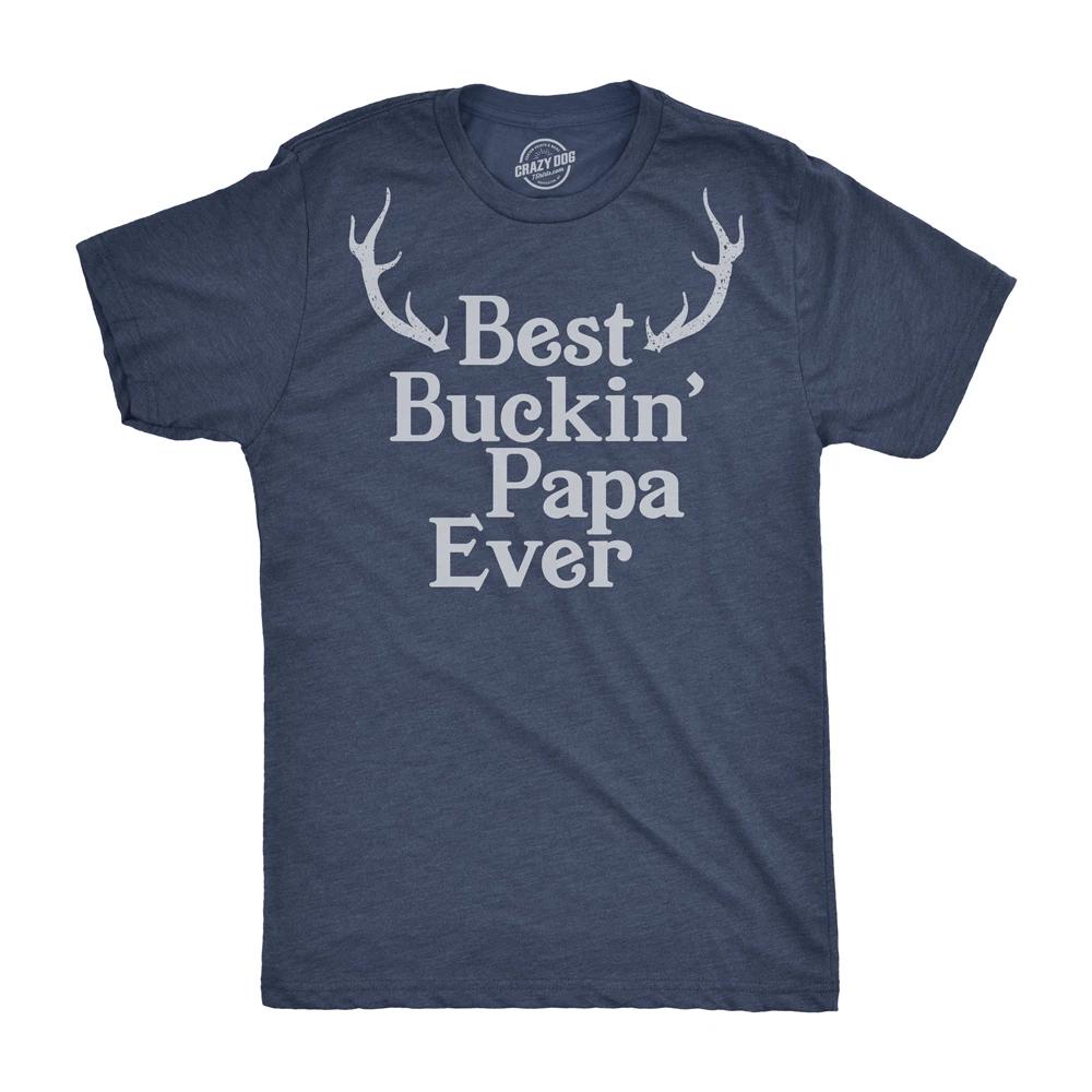 Mens Best Buckin Papa Ever T shirt Funny Fathers Day Hunting Tee Hunter Gift Dad XXXXL