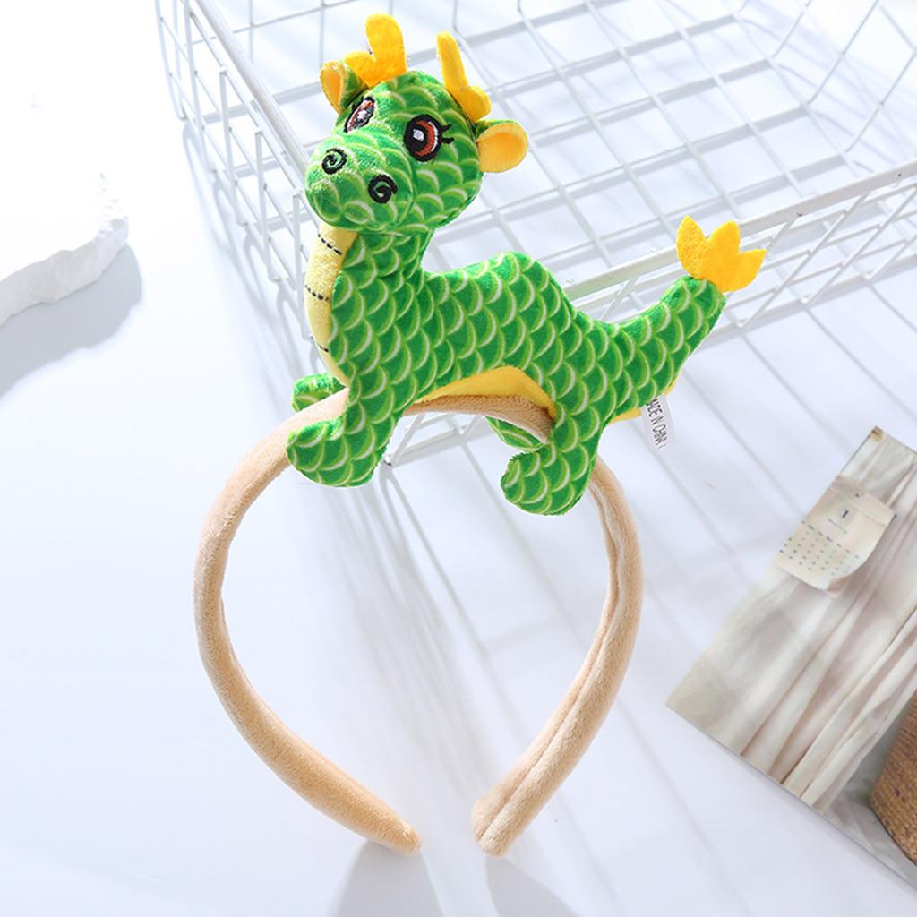 Cartoon Stuffed Dragon Shape Hairband Photography Hair Holder New Year Party Headband for Girls Women Multiple Color