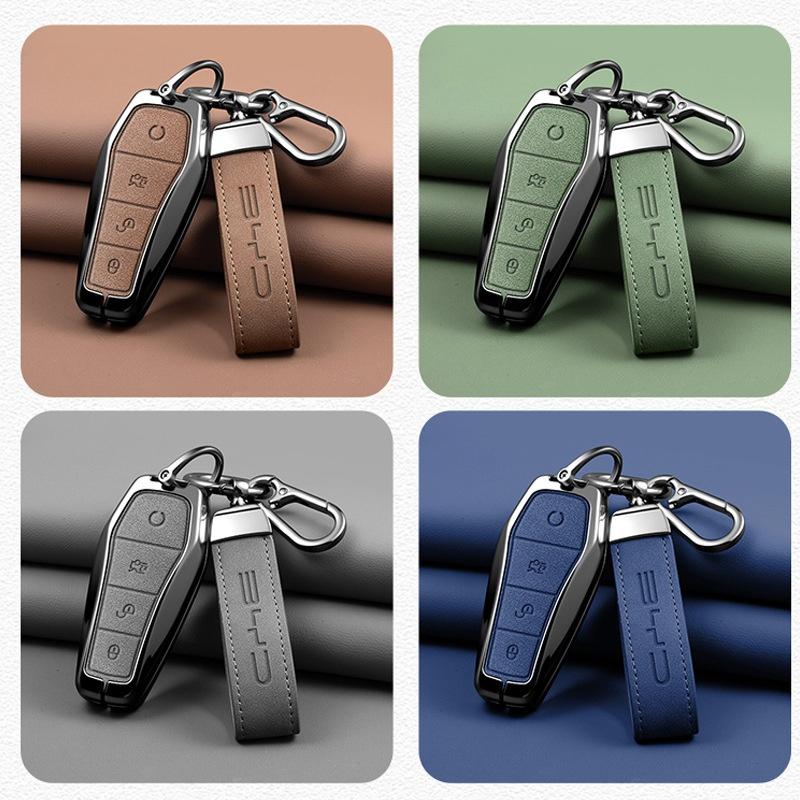 Car Zinc Alloy Key Cover Case For BYD Song Plus Atto 3 Han EV Yuan Tang DM 2018 Qin Seal Dolphin E2 Keychain Interior Accessory