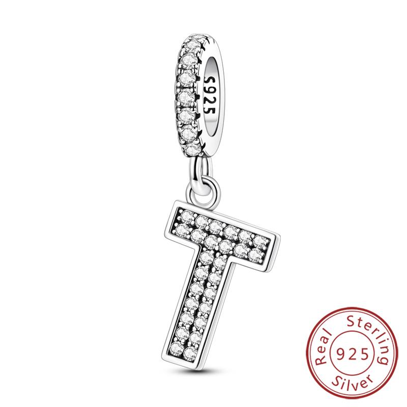 New Charms Beads Pendants Copper 26 Letters A-Z Alphabet Diy Name Beads Fit Original Bracelet Women Jewelry Making