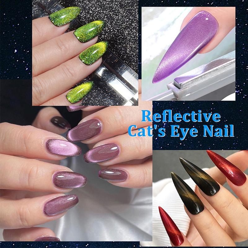 3D Chrome Cat Magnet Nail Glitter Powder Chameleon Shiny Nail Pigment Gel Nail Polish Supplies Magic Cat'S Eye Magnetic Powder