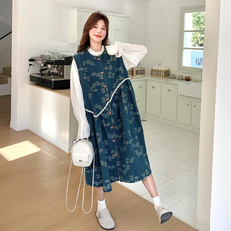 

2025 Новий лісовий стиль Джинсовий жакардовий костюм-двійка сорочка XL for up to 70 kg