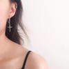 Orecchini pendenti con catena a croce da uomo punk per regalo di gioielli hip-hop da strada per ragazze da donna